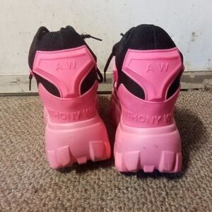 AW Women's Black and Pink Chunky Sneakers